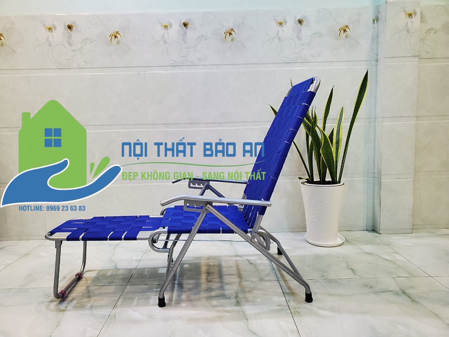 [HCM] Ghế bố xếp dây dù khung inox BẢO AN -GX14