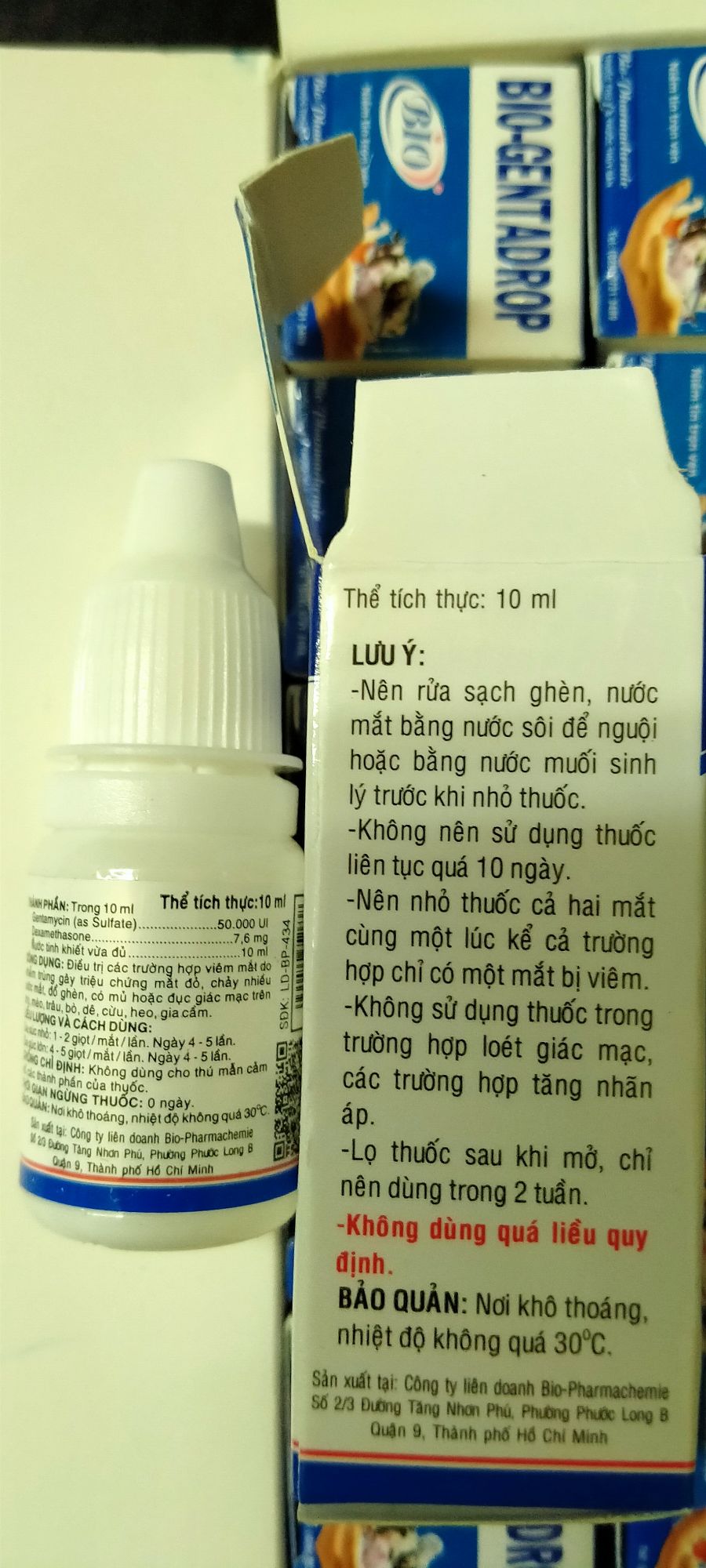 nhỏ mắt gèn, chảy nước, đỏ sưng gentadrop 2 lọ x10ml