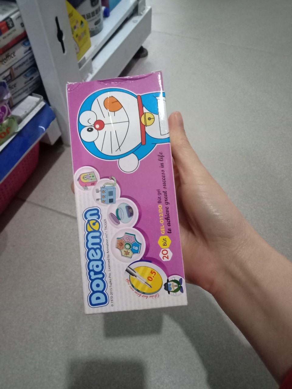 Bút gel nước Doremon mực tím ( 10 bút)