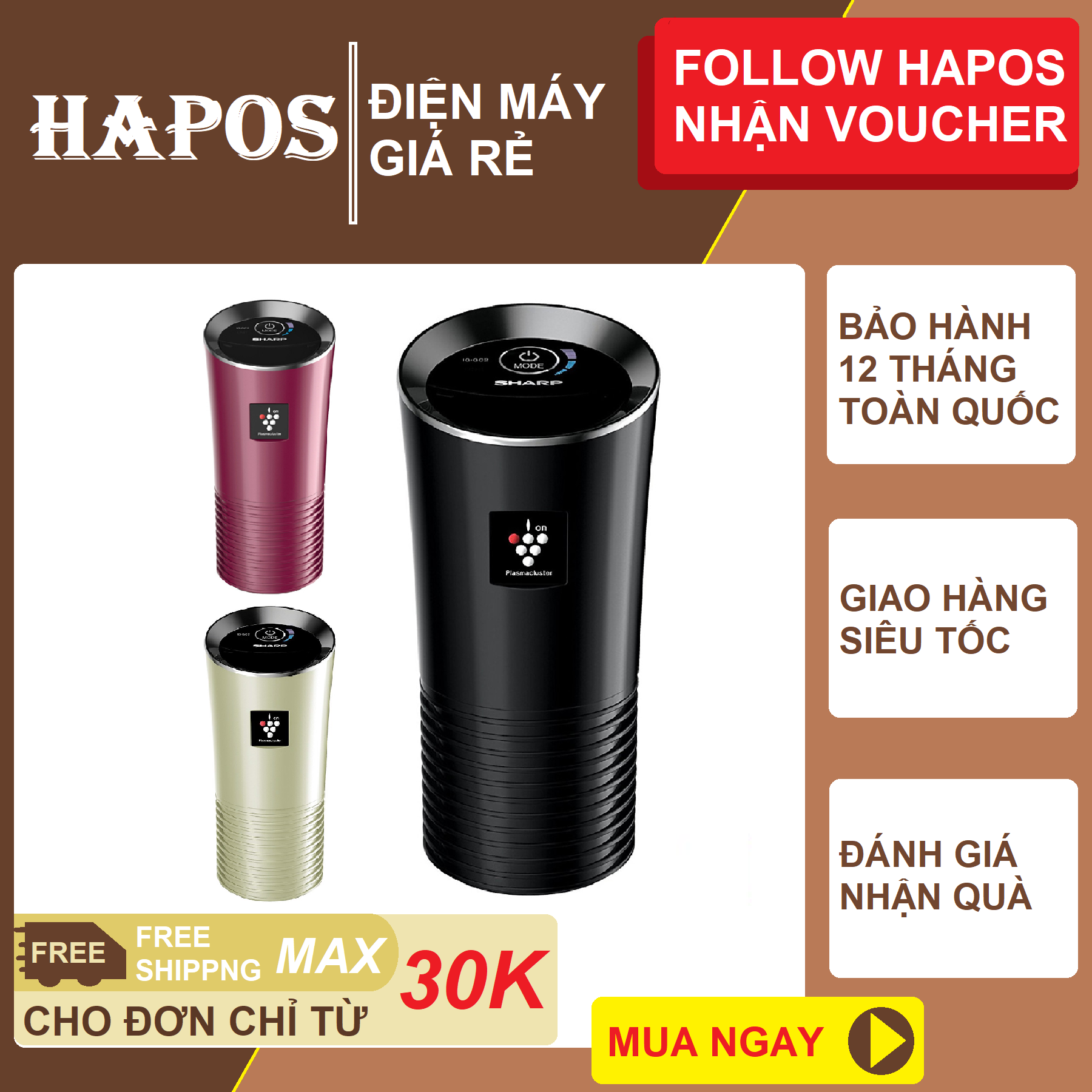 Máy Lọc Không Khí Cho Oto Sharp IG-GC2E