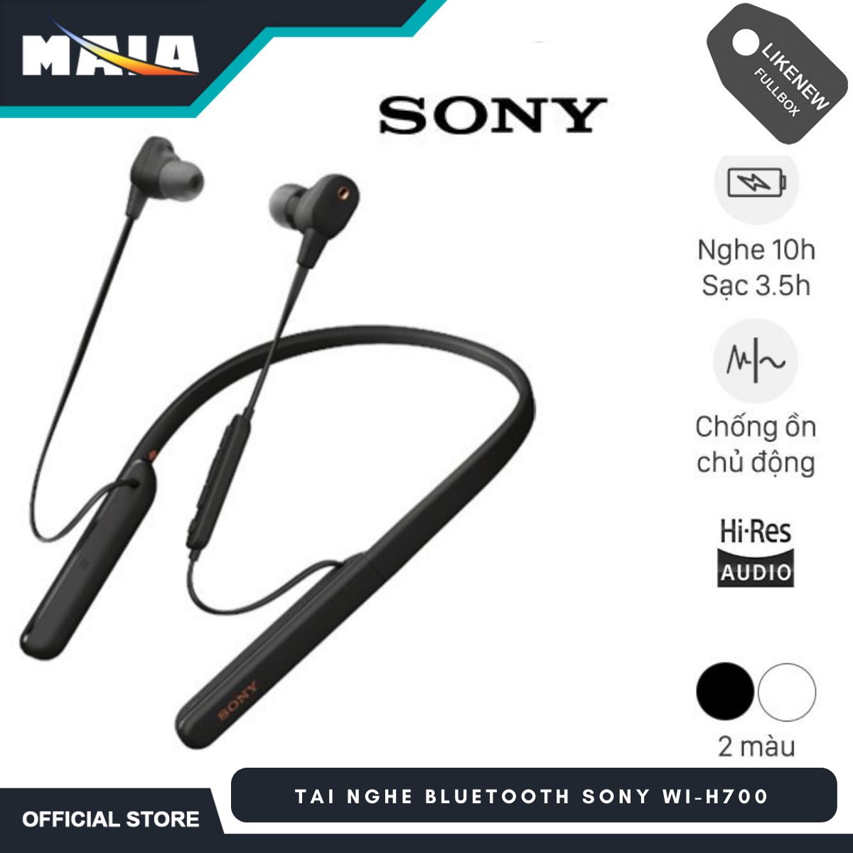 Tai nghe chất lượng cao | tai nghe sony tai nghe bluetooth nhét tai sony wi-h700,tai nghe thể thao choàng cổ siêu bass sony tf có khe cắm thẻ nhớ có míc dùng cho ios và androi