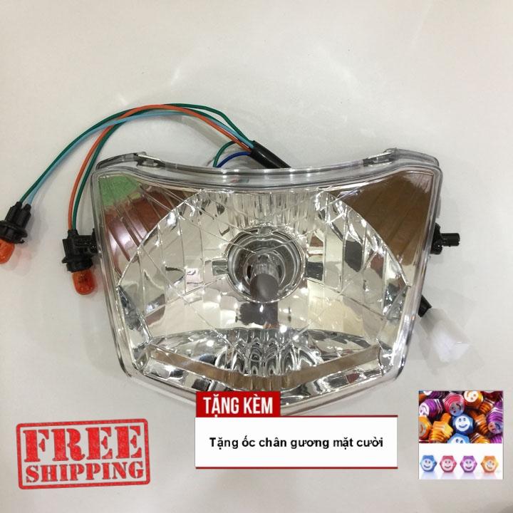 [KHÔNG PHÍ SHIP LẠI CÒN CÓ QUÀ]Đầu đèn pha xe wave Alpha, RS bóng tròn siêu sáng FS421 - TẶNG KÈM ỐC CHÂN GƯƠNG HÌNH MẶT CƯỜI