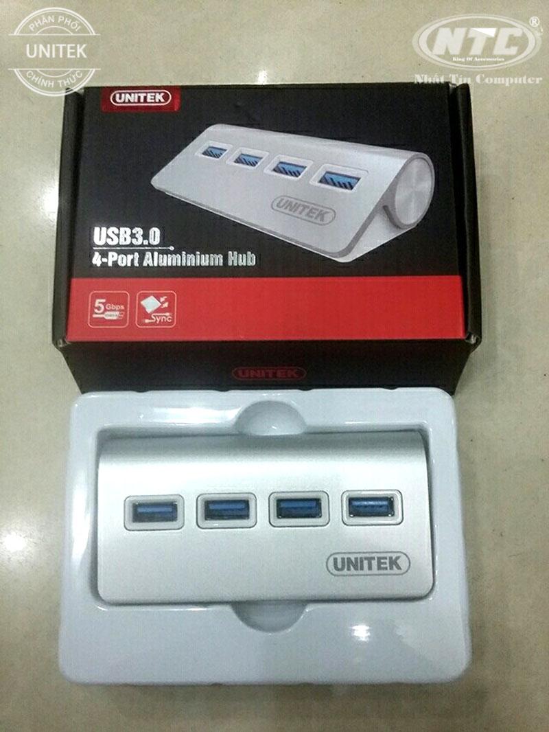 HUB chia USB 3.0 Unitek Y-3186 ra 4 cổng USB - hỗ trợ tốc độ lên đến 5Gbps (Trắng) - Nhất Tín Computer