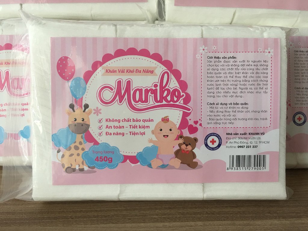 COMBO 5 gói KHĂN VẢI KHÔ ĐA NĂNG 450g