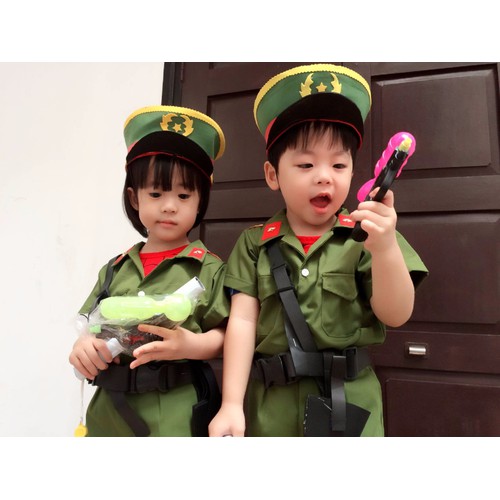 Đồ Hoá Trang Bộ Quần Áo CA Xanh Cho Bé
