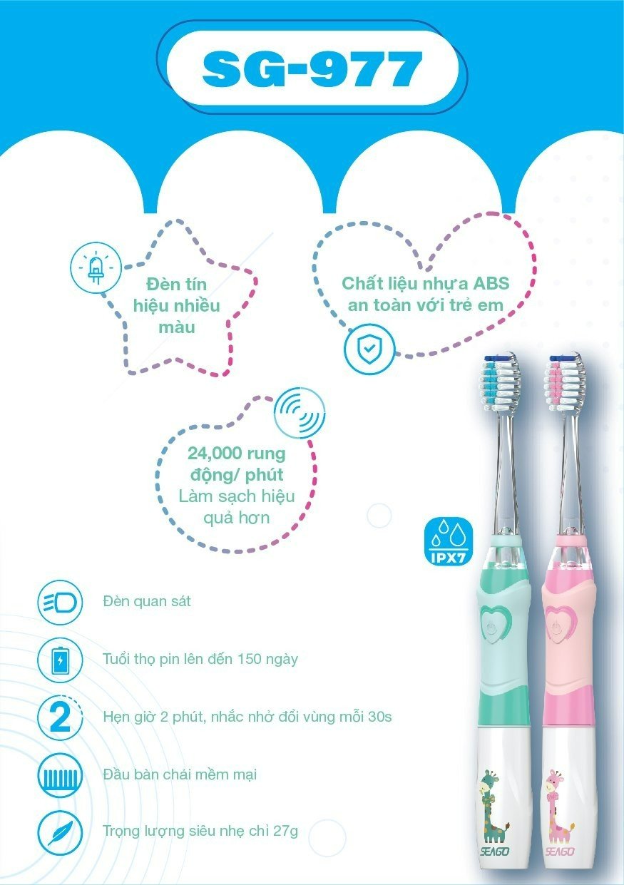 BÀN CHẢI-BÀN CHẢI ĐÁNH RĂNG ĐIỆN TRẺ EM – SG-977