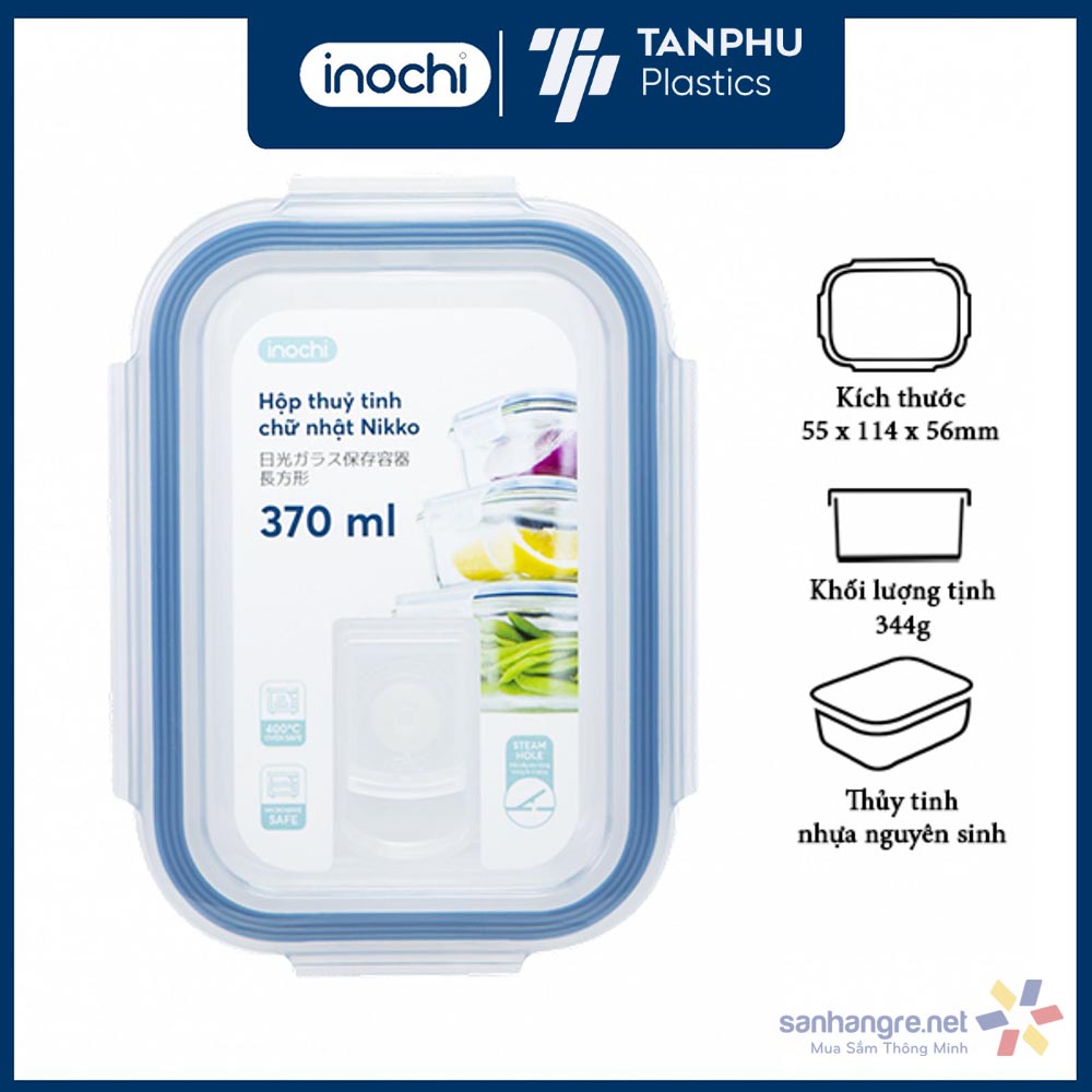 Hộp thủy tinh tròn Nikko 950ml (2 ngăn)
