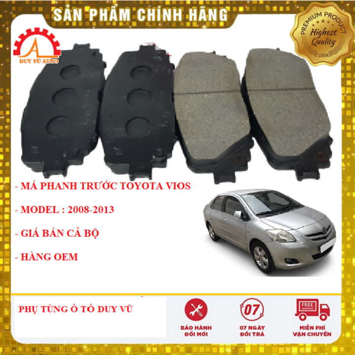 Má phanh trước toyota vios 2008, 2009, 2010, 2011, 2012, 2013, bố thắng trước toyota vios 2008-2013 hiệu mk