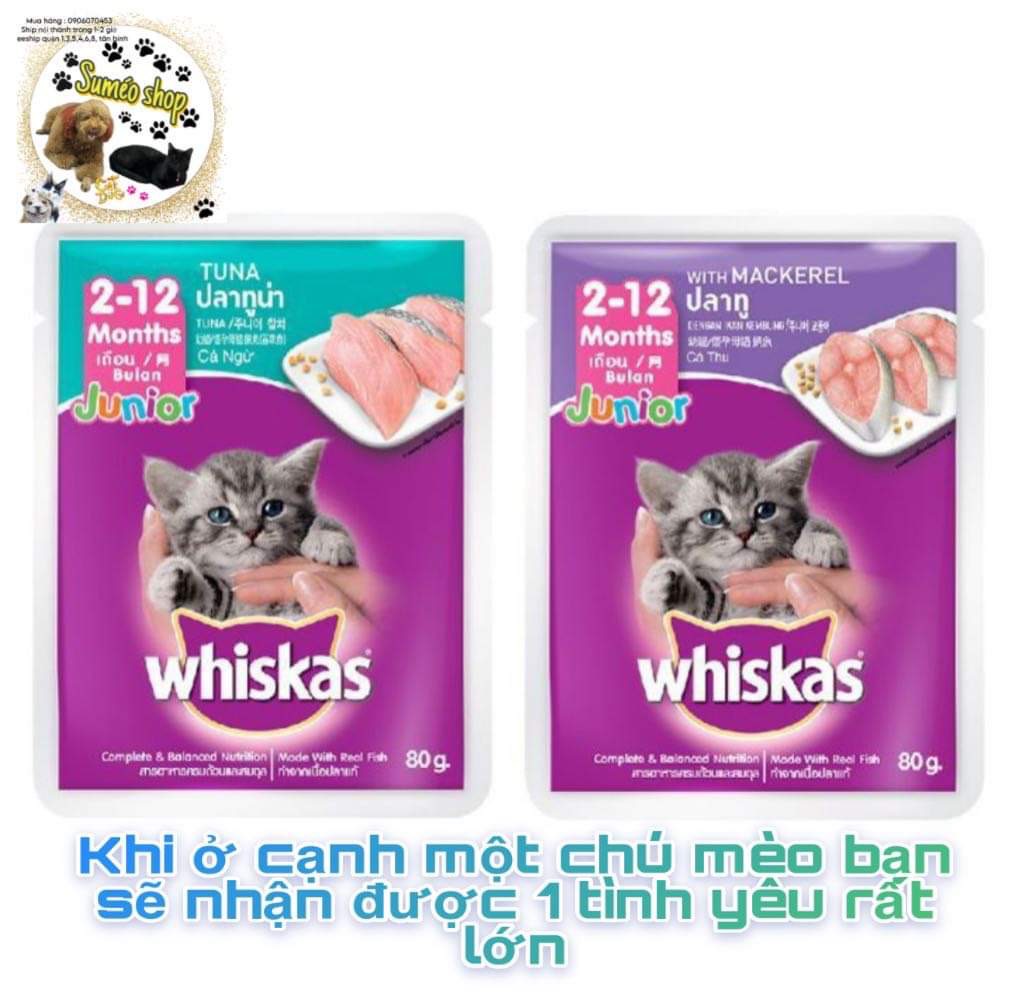 Pate Whiskas dạng gói cho mèo con