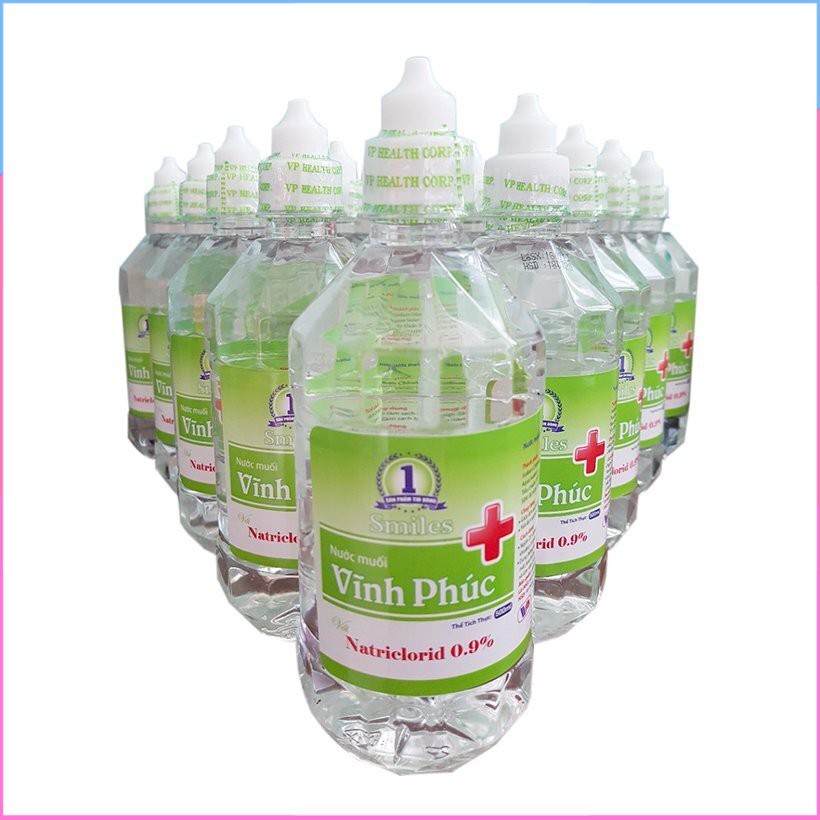 12 chai nước muối sinh lý Vĩnh Phúc 1000ml ( 1 lít )