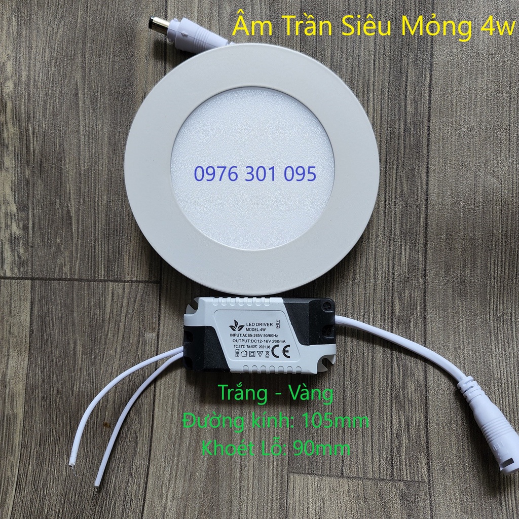 Đèn Led Âm Trần 4w Siêu Mỏng (phi 90mm)
