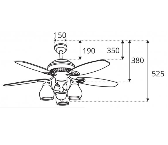QUẠT TRẦN ĐÈN 42INH SINWA ORB028 (Hàng chính hãng)