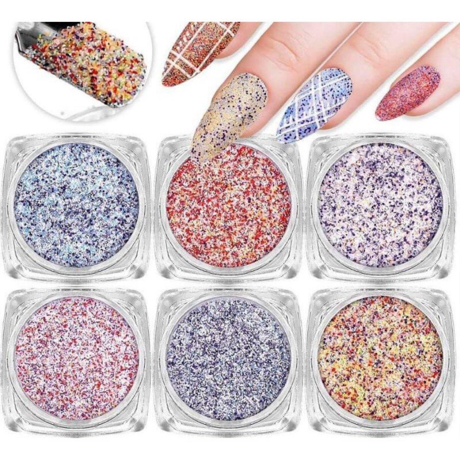 Sét nhũ dạ nail , nhũ cát 6 hũ