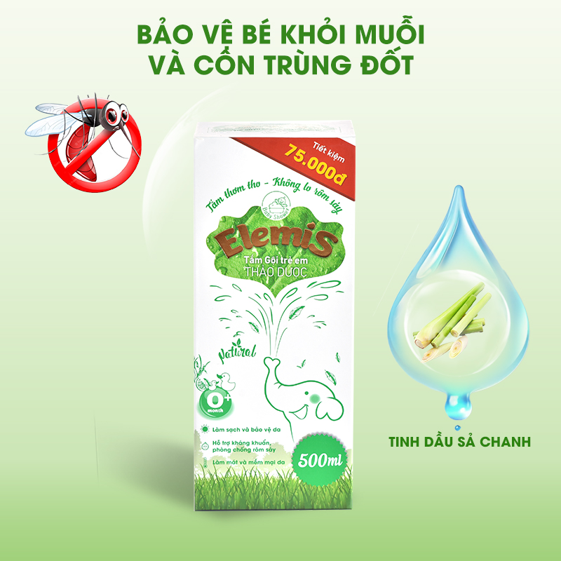 [TẶNG 1 KHĂN SỮA]Nước tắm thảo dược Elemis loại 500ml- Xả hàng