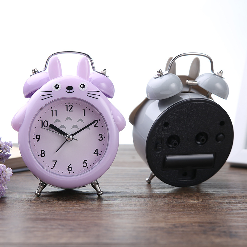 Đồng hồ báo thức kim loại hình TOTORO đáng yêu, đồng hồ chuông đôi cao cấp mã 708 - giao màu ngẫu nhiên