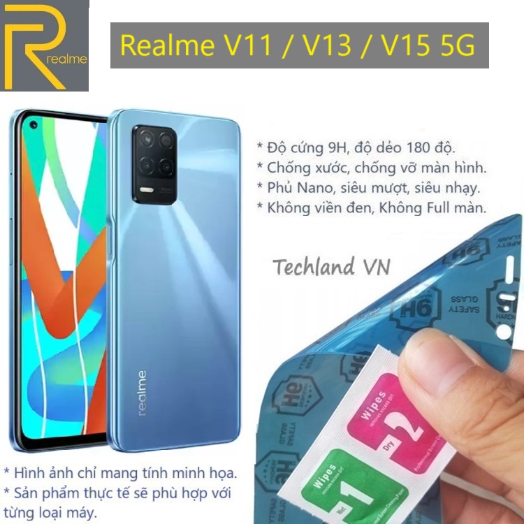 Cường Lực Phủ Nano Realme V11 / V13 / V15 5G - Trong Suốt, Không Full Màn, Không Viền Đen