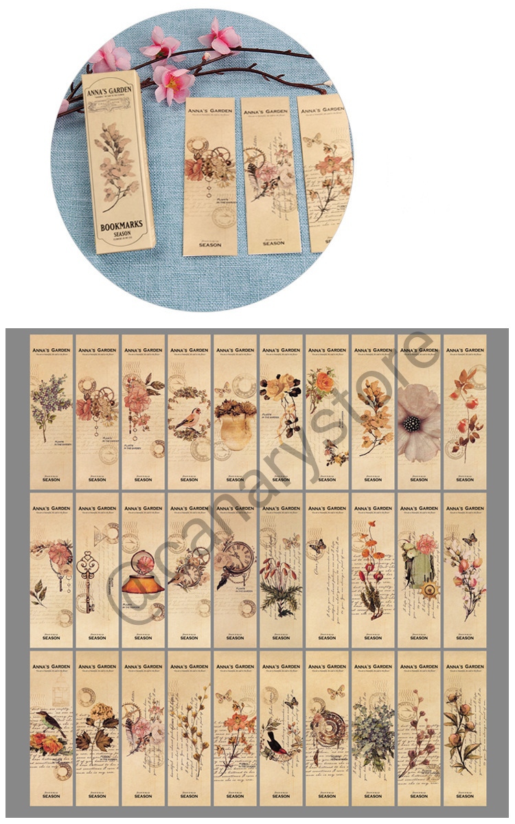 Set 30 thẻ đánh dấu sách, Bookmark giấy kẹp sách siêu xinh mẫu mới Canarystore54,