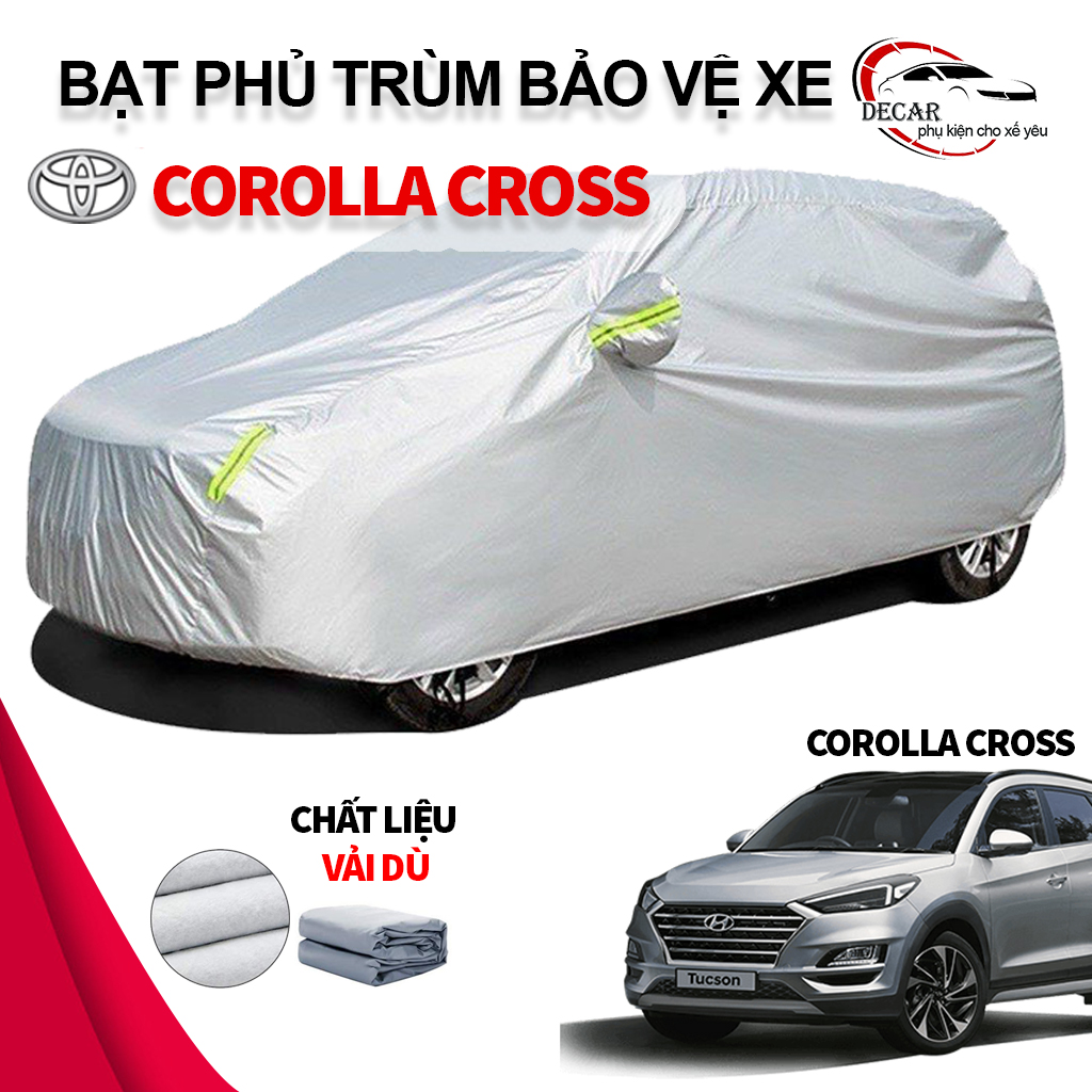 Bạt phủ xe ô tô Toyota Corolla Cross chất liệu vải dù oxford cao cấp