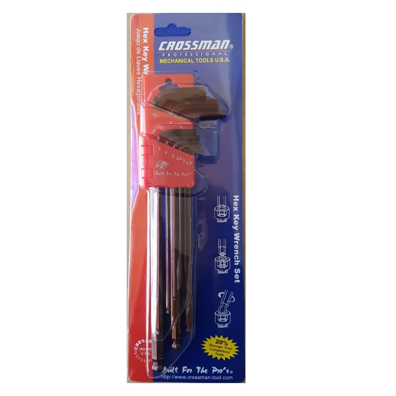 1.5-10mm bộ chìa lục giác đầu bi 9 cây crossman 66-099