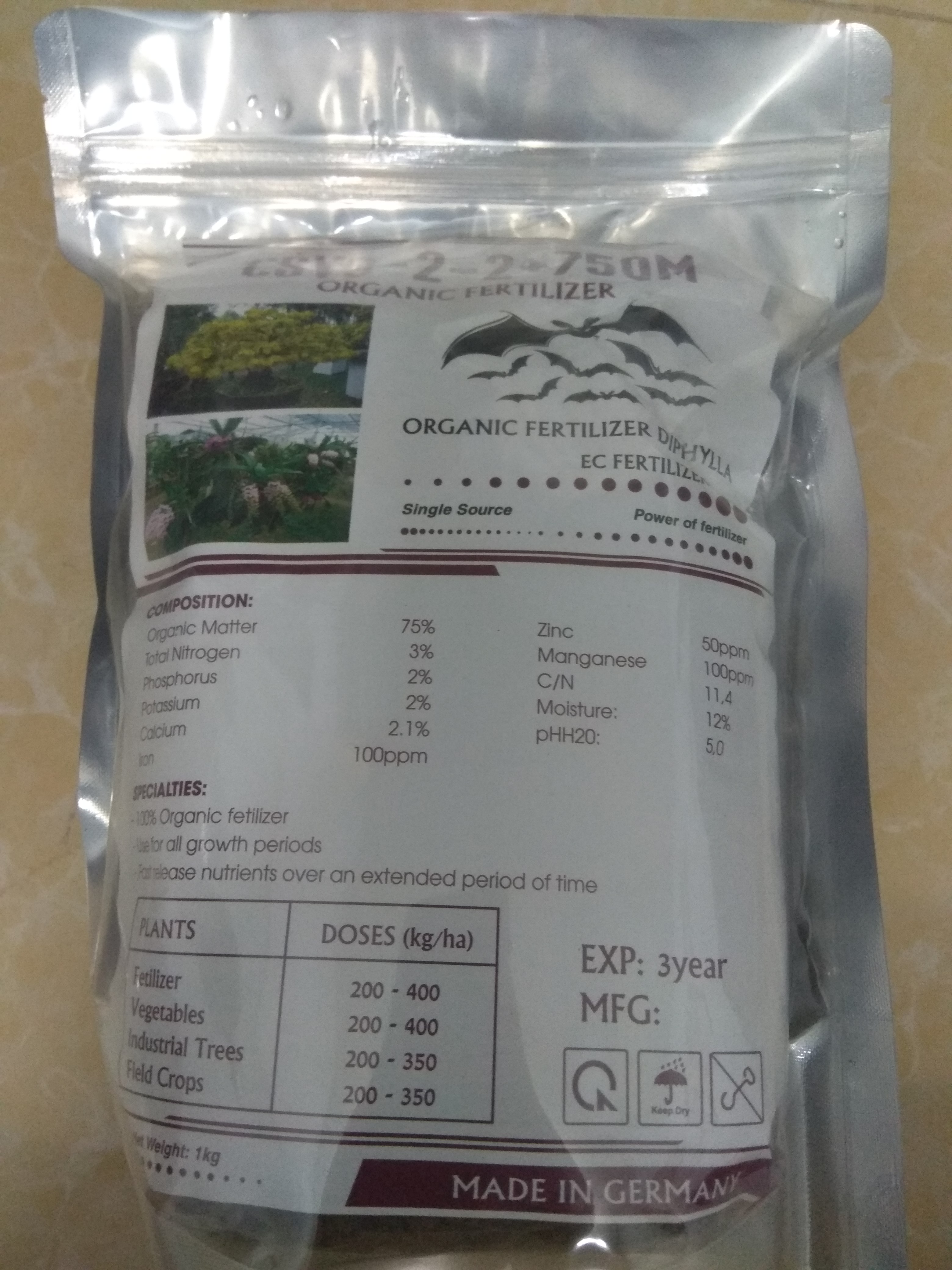 PHÂN DƠI NGUYÊN CHẤT NHẬP KHẨU- 1KG