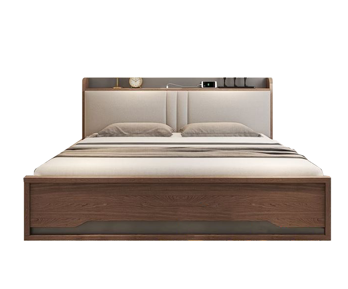 [ Freeship HCM ] [Trả góp 0%] GIƯỜNG NGỦ GỖ CÔNG NGHIỆP BỌC NỆM OHAHA - GN001 - 02