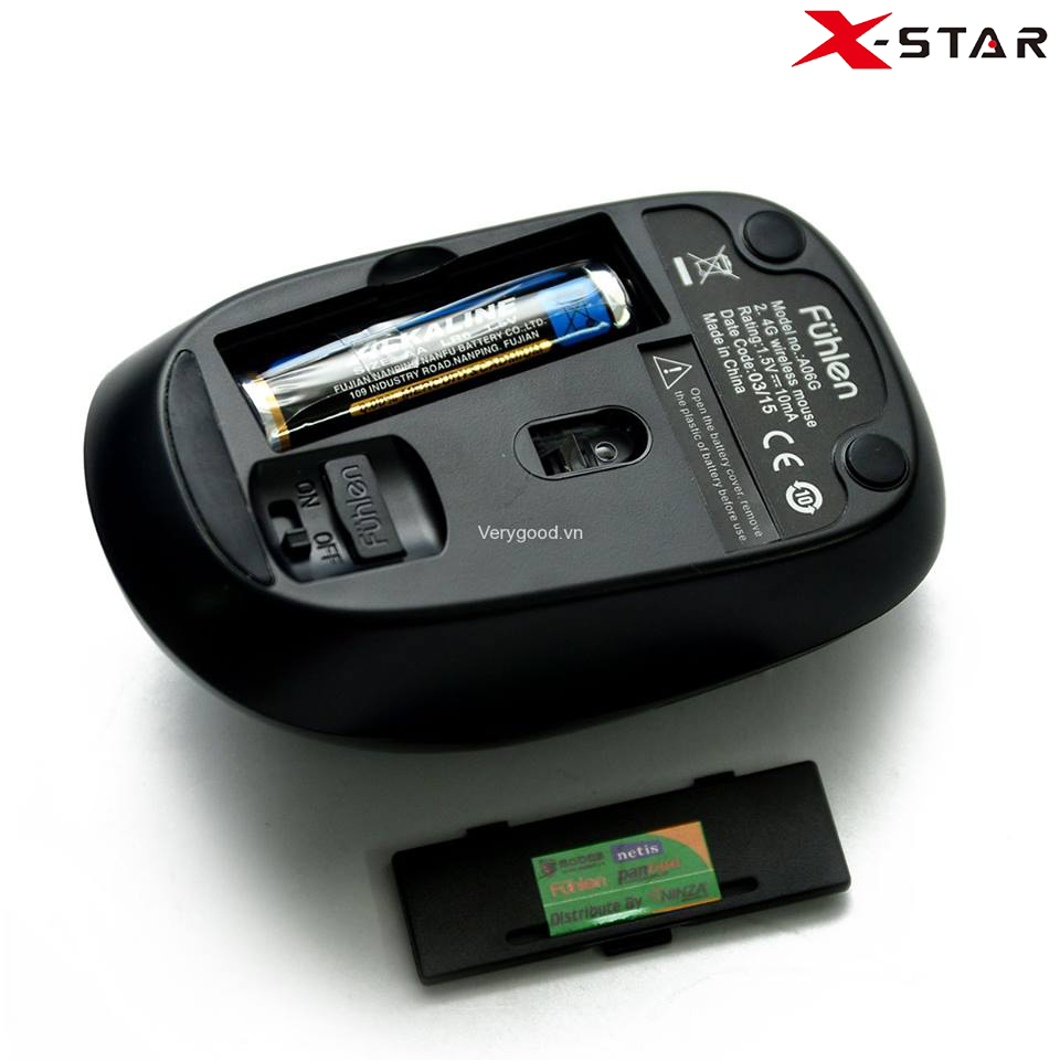 Chuột Không Dây Fuhlen A06G nhập khẩu (Hàng bảo hành 12 tháng, tặng kèm Pin)