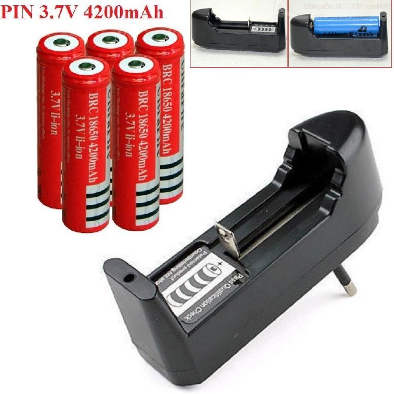 BỘ Cốc sạc pin + pin sạc 4200 mAh 3.7V dùng cho các thiết bị điện tử, dùng cho Box sạc, cell laptop, đèn pin, mic,đèn laze CAO CẤP ( 1 cốc sạc pin +1 viên pin)