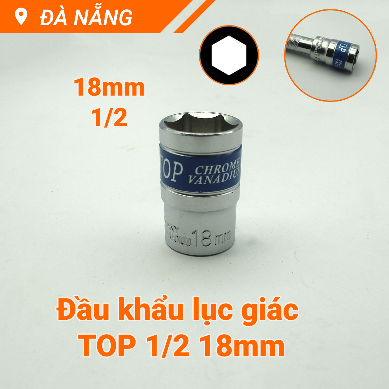Đầu tuýp lục giác ngắn 1/2 TOP các cỡ