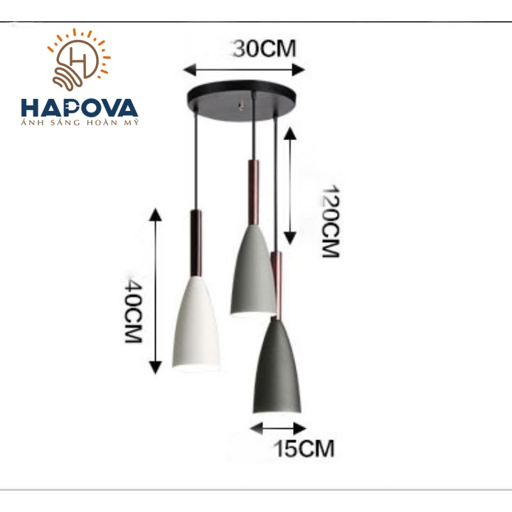 Đèn thả trần HAPOVA YISA chuôi gỗ 7582/3
