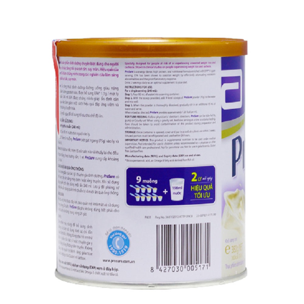 Bộ 2 sữa bột cho người lớn ABBOTT Ensure Gold 380g