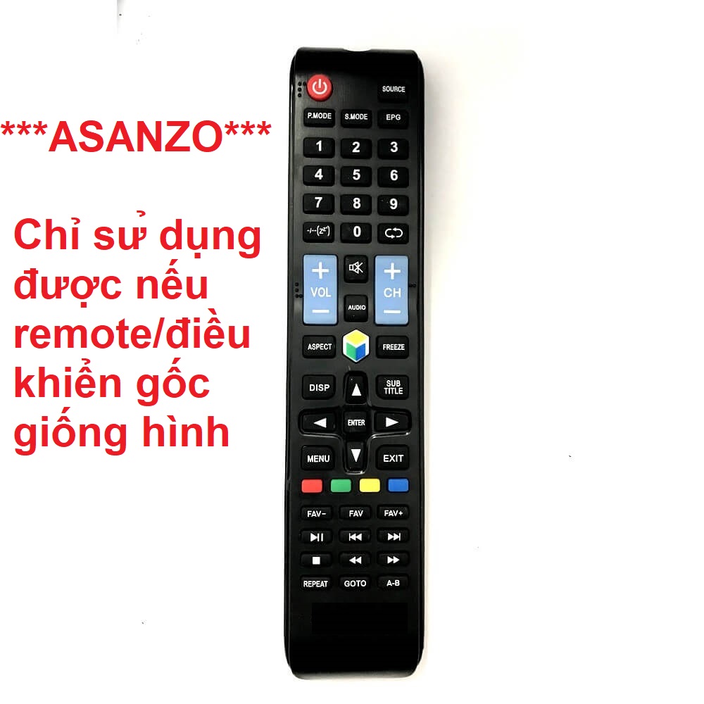 [HCM]Remote điều khiển tivi Asanzo smart dài