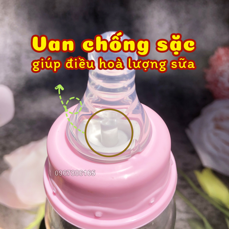 Bình Sữa Cổ Rộng PC DOLPHIN 120ml Có Van Chống Sặc – DP-018