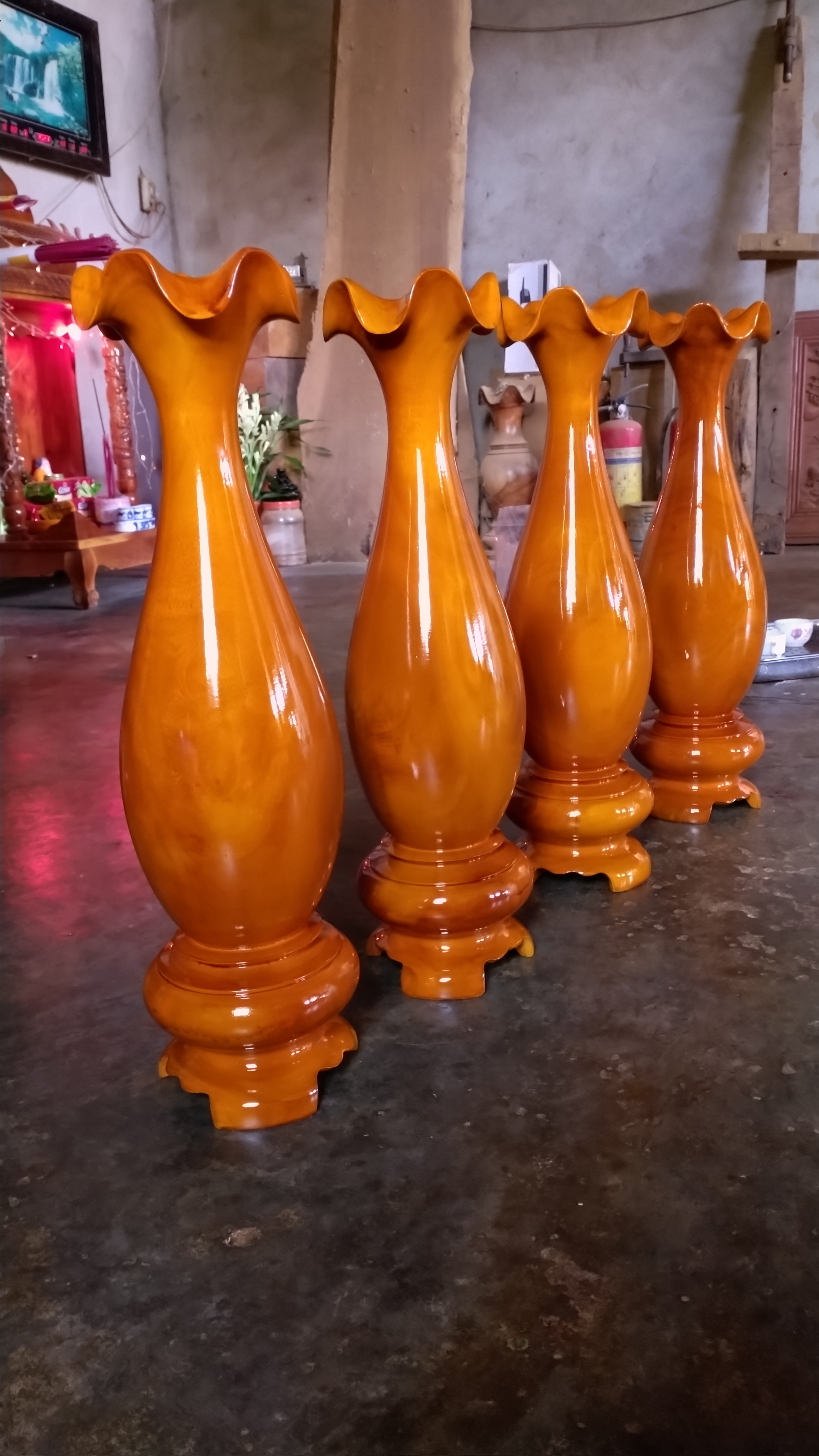 cặp lục bình gỗ mít ta cao 50cm