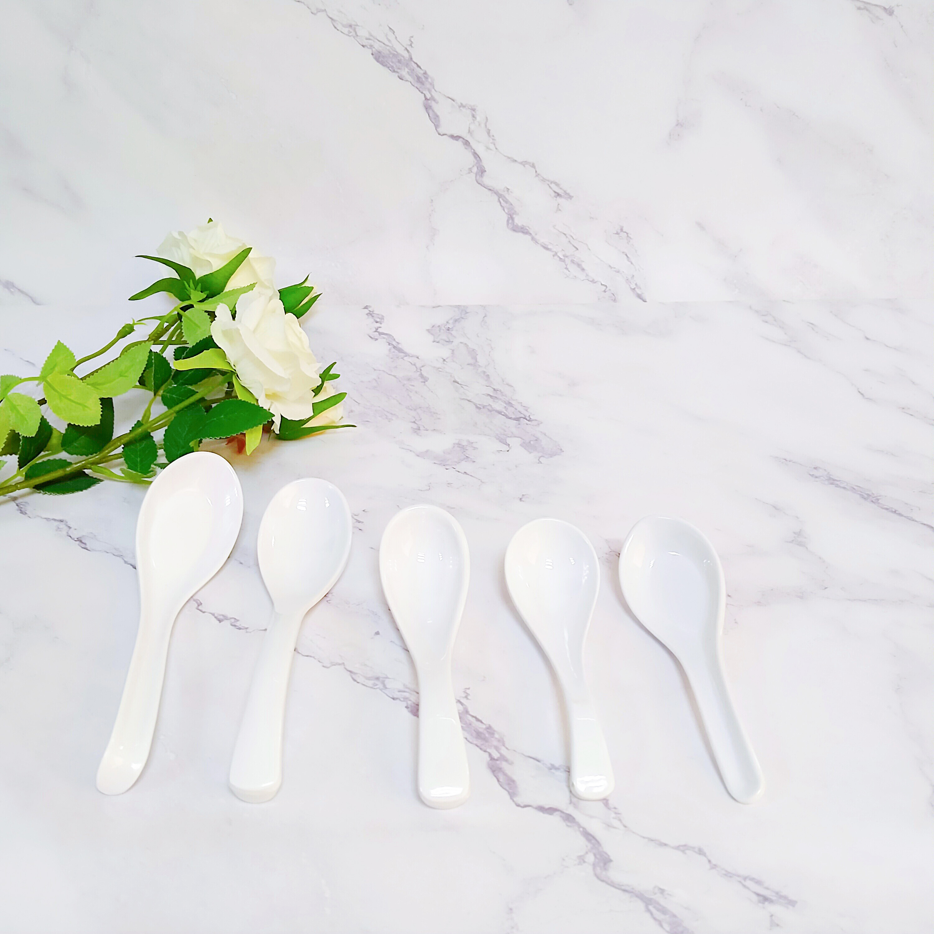 Thìa muỗng Superware Nhựa phíp 100% melamine Trắng