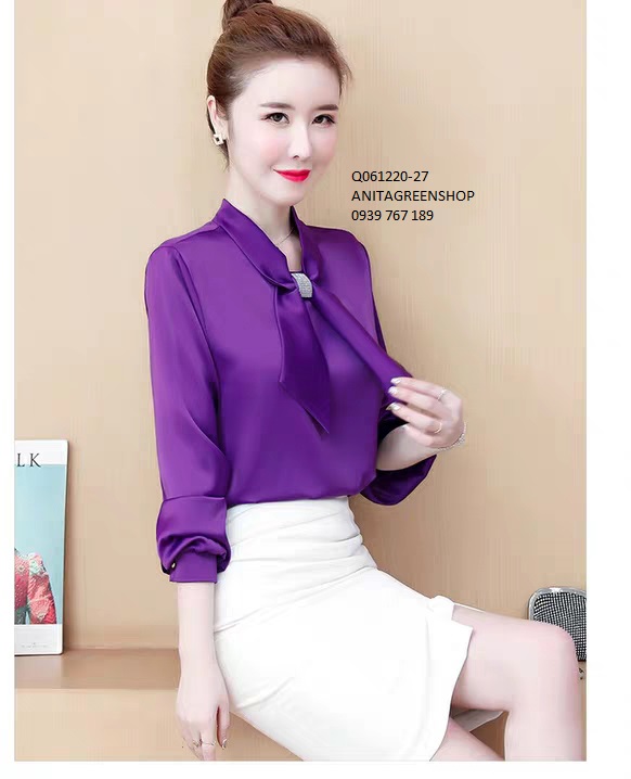 Q061220  ÁO SƠ MI NỮ PHI LỤA CAO CẤP
