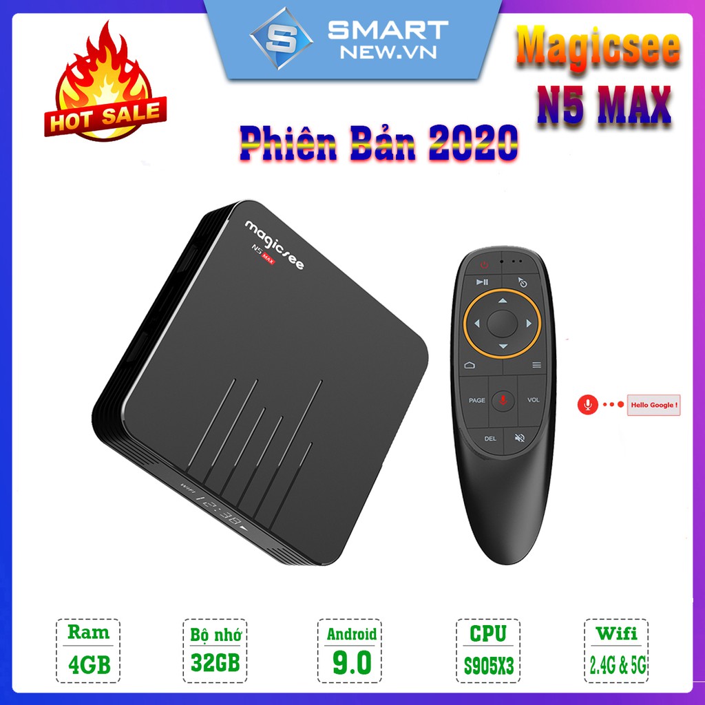 Android Tivi Box Magicsee N5 Max - Chip S905X3 - Ram 4GB - Bộ nhớ 32GB - Phiên Bản New