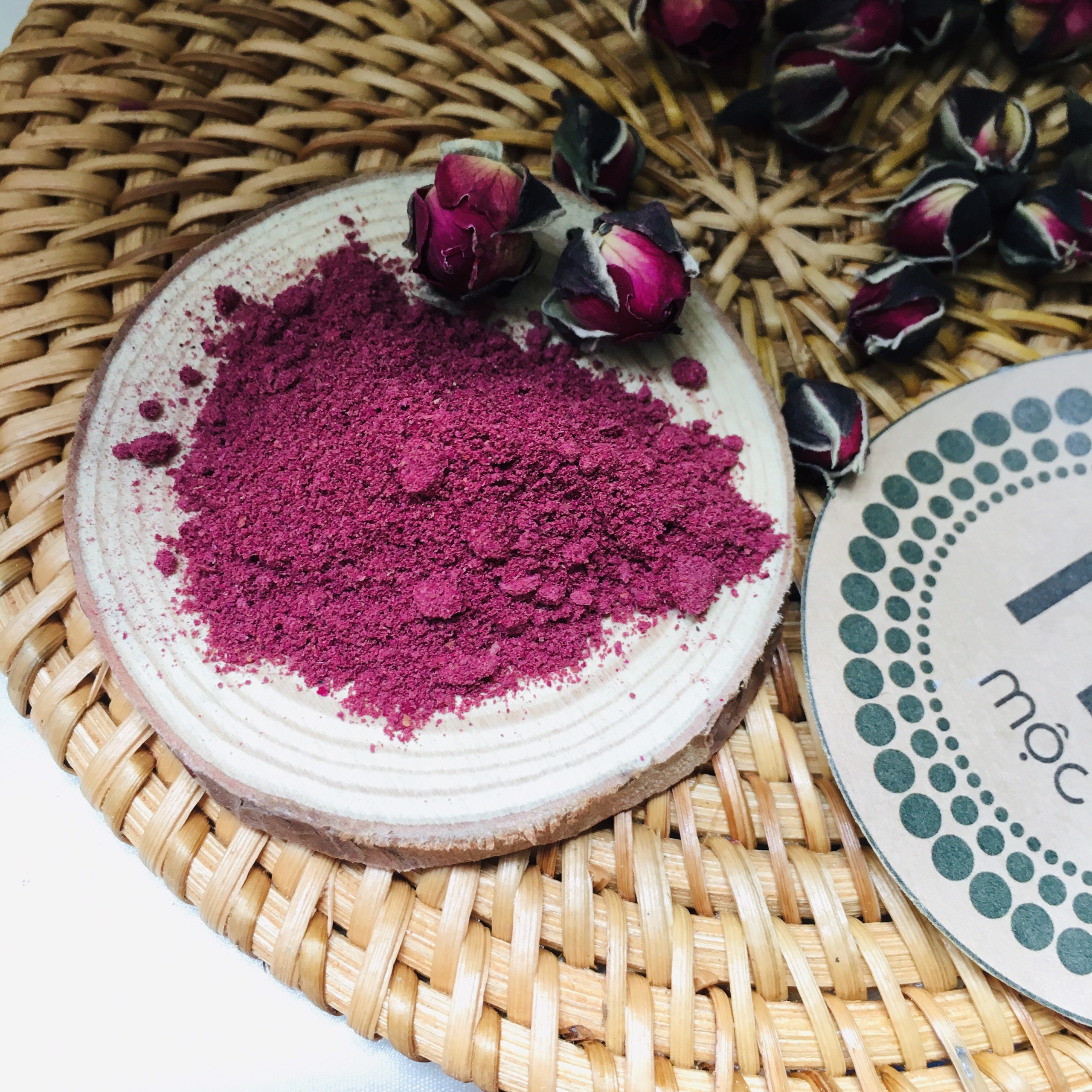 Bột mặt nạ cánh hoa hồng sấy lạnh nguyên chất MỘC - dưỡng trắng, làm mờ thâm nám, nuôi dưỡng từ bên trong cho da mịn màng tươi sáng túi dùng thử 10g, chai 100ml/200ml chính hãng