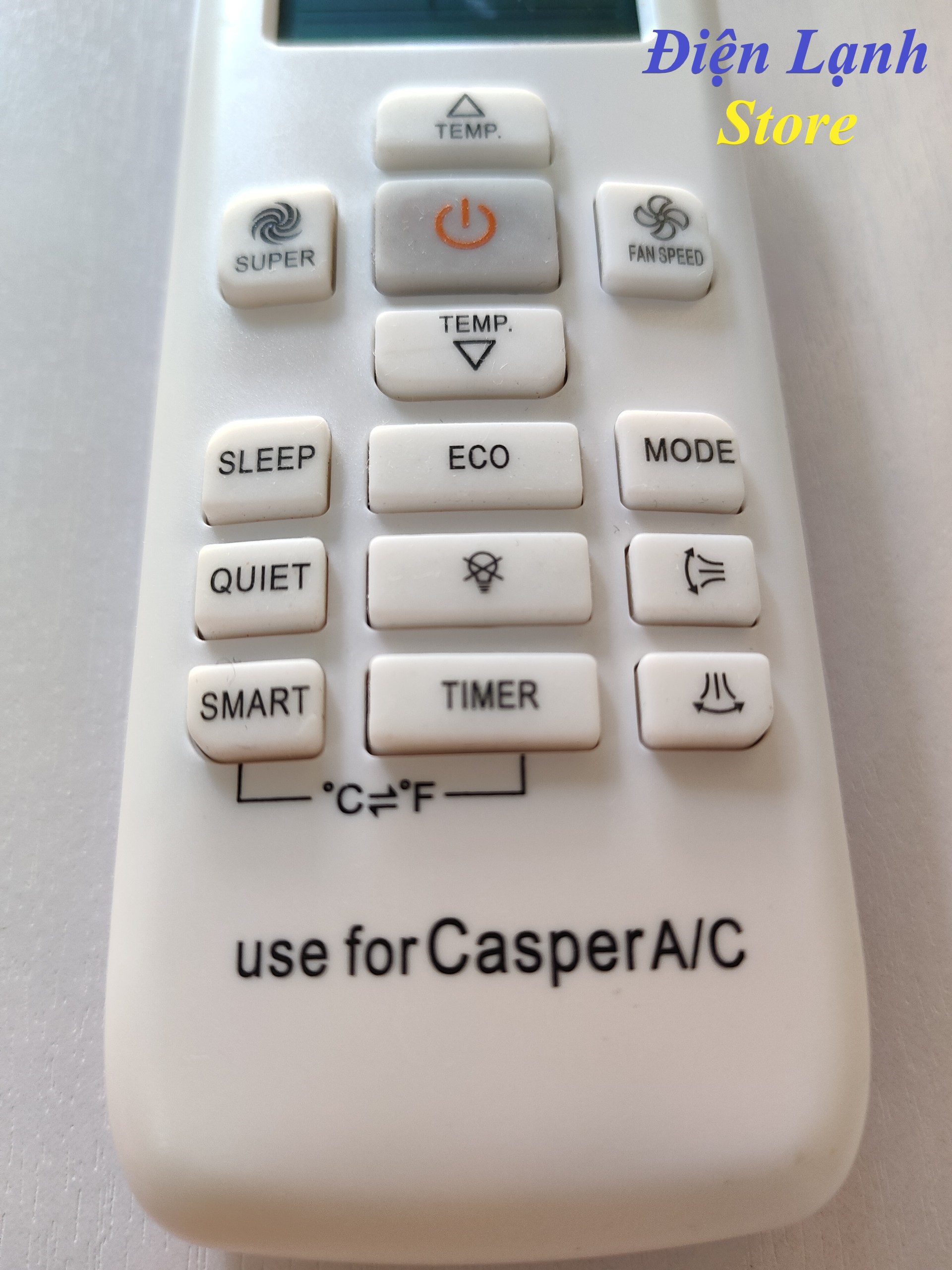 Remote máy lạnh casper Đơi mới. (Tặng cặp pin).