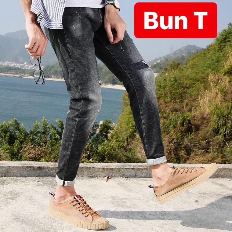 Quần jean nam chất bò xanh xám vạch đen sành điệu trend mới quảng châu tt-539 trang bun fashion