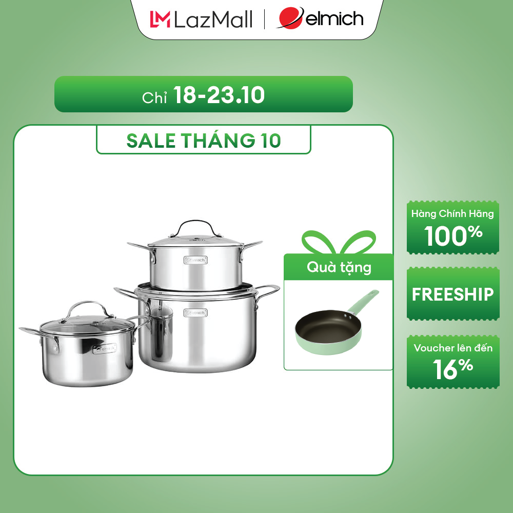(Chỉ 25-29.10)Bộ nồi inox cao cấp 3 lớp…