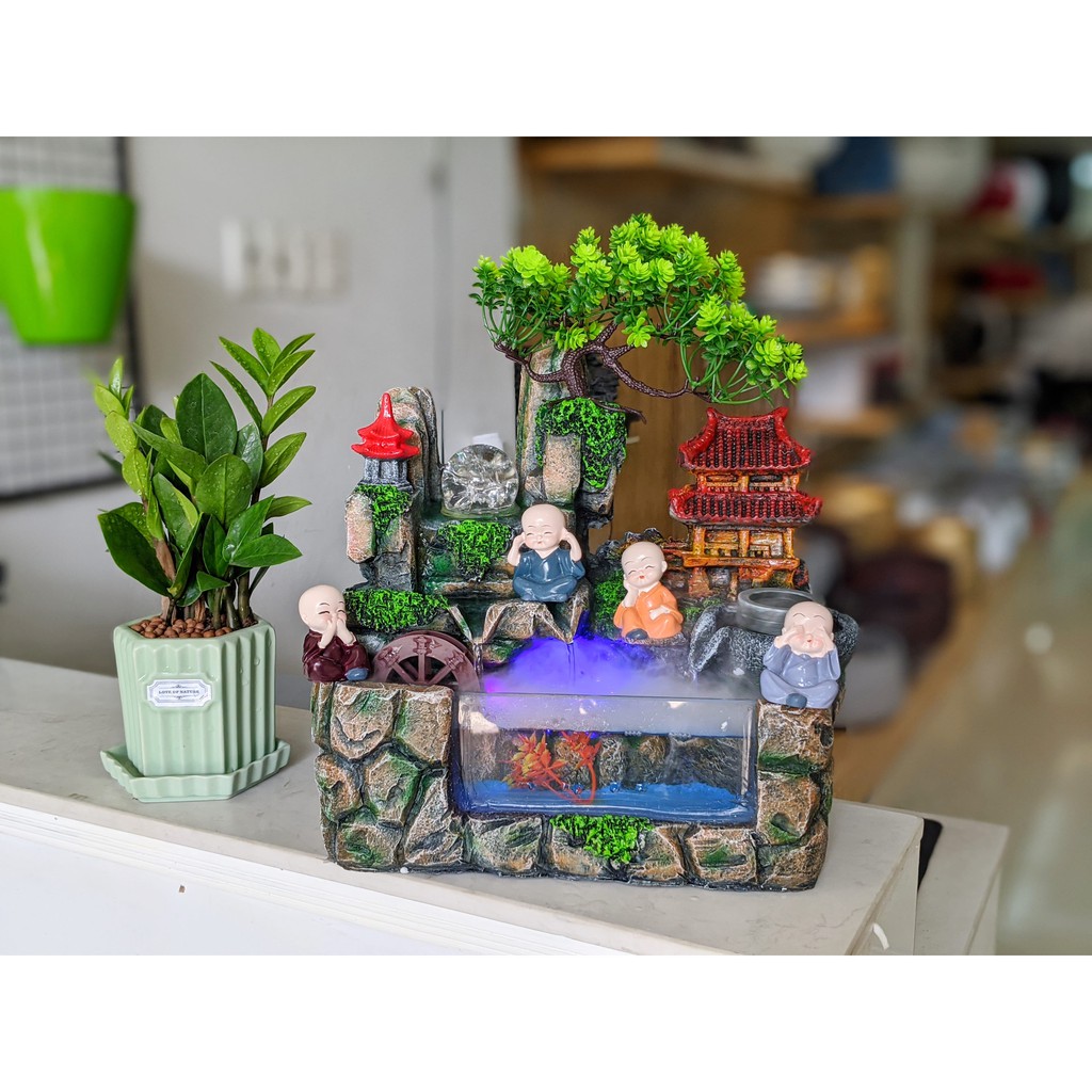 Thác nước mini để bàn – ngôi nhà đỏ