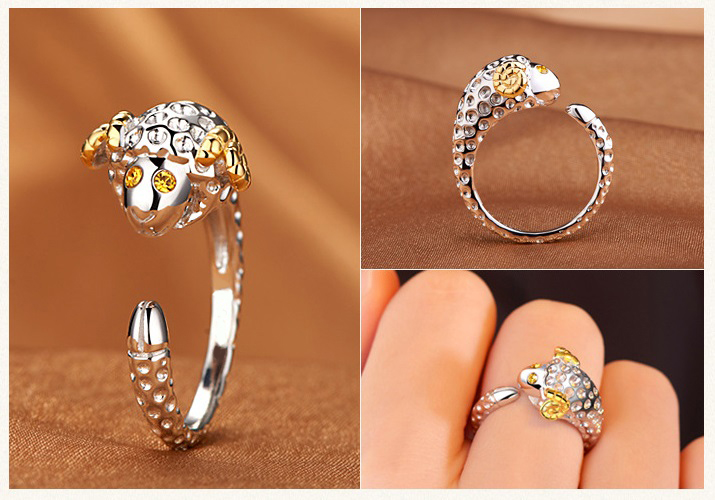 Nhẫn nữ 12 con giáp kim cương