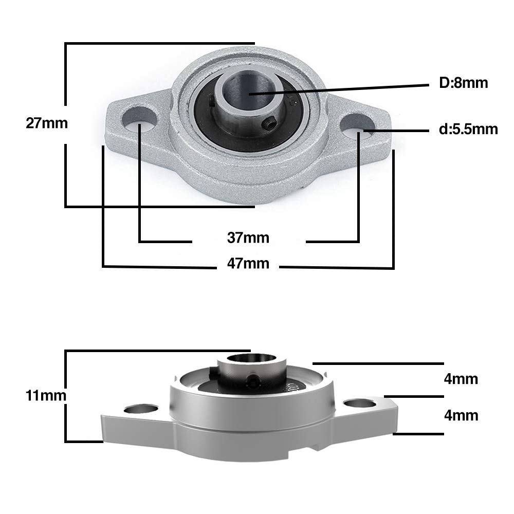 Gối đỡ vòng bi nằm trục 8mm KFL08