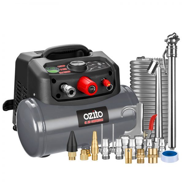 [HCM]MÁY NÉN KHÍ XÁCH TAY KHÔNG DẦU HIỆU OZITO MACP-015 VỚI 20 PHỤ KIỆN CHÍNH HÃNG MỚI 100% NHẬP KHẨU ÚC