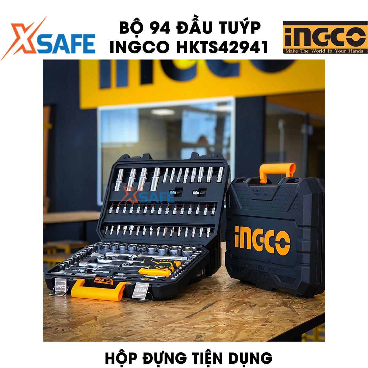 Set 94 top tube ingco HKTS42941 modern equipped with multiple nasal type different. Set type multi-purpose ingco is compact design and light weight, can wear off using a convenient-product genuine xsafe