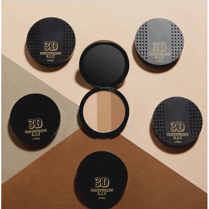 Phấn Tạo Khối 3 ô Apieu 3D Contouring Kit 9g