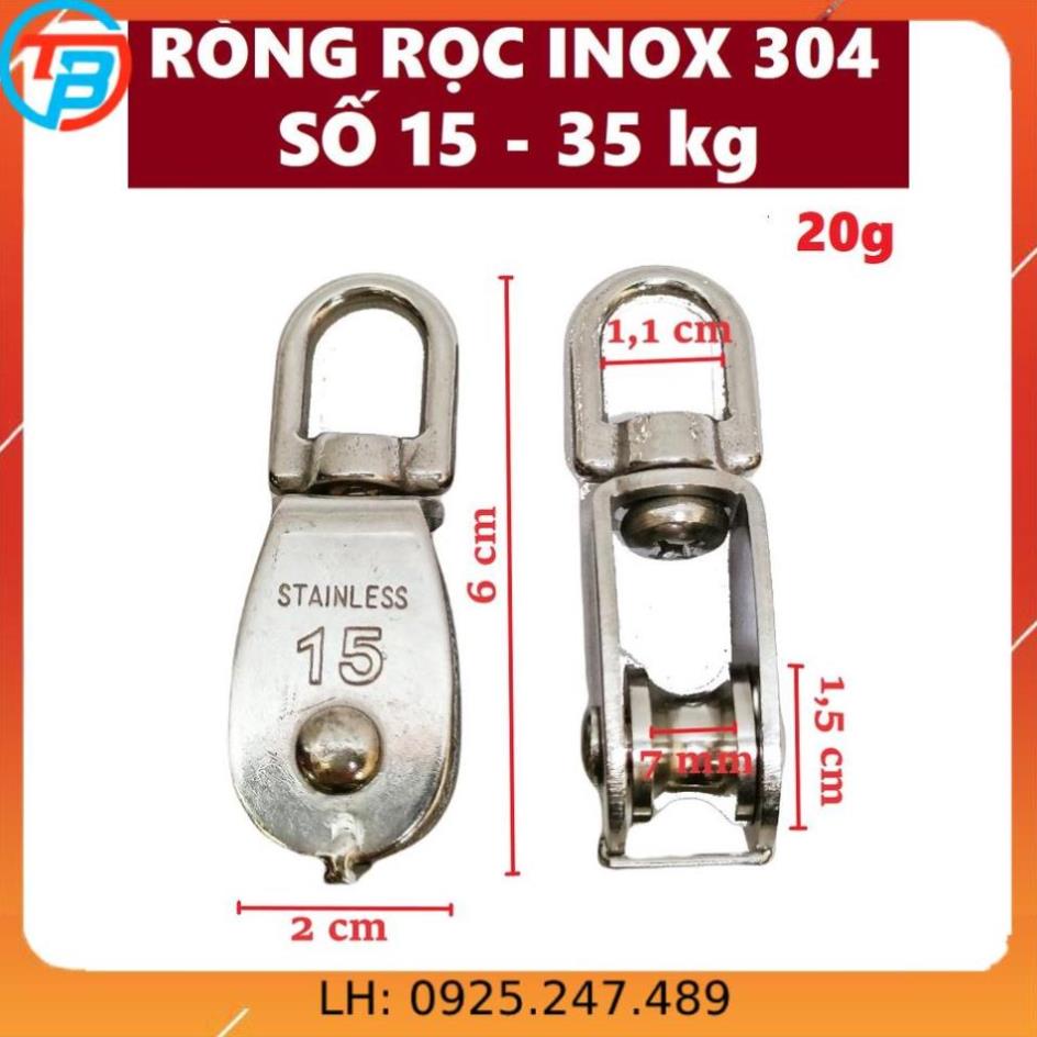 Ròng rọc inox 304 số 15 cáp thép thái bình vinàn