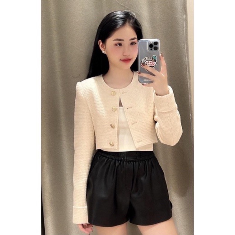 Áo khoác dạ croptop( có đệm vai)