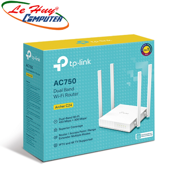 Bảng giá Bộ phát wifi TP-Link Archer C24 tốc độ AC750Mbps Phong Vũ