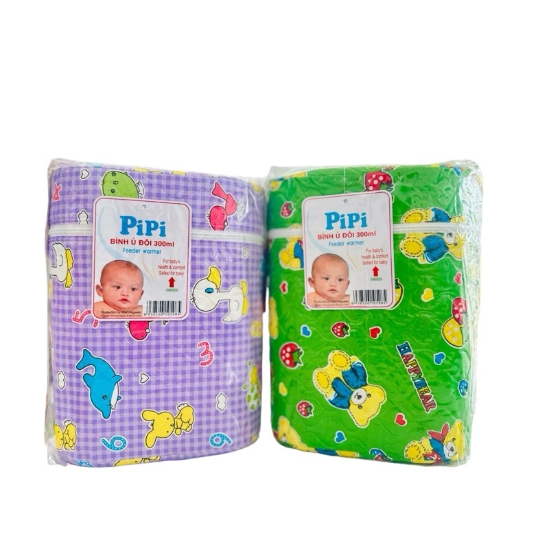 Ủ Bình sữa cổ rộng cổ hẹp ruột nhựa cho bé PIPI 120ml 300ml